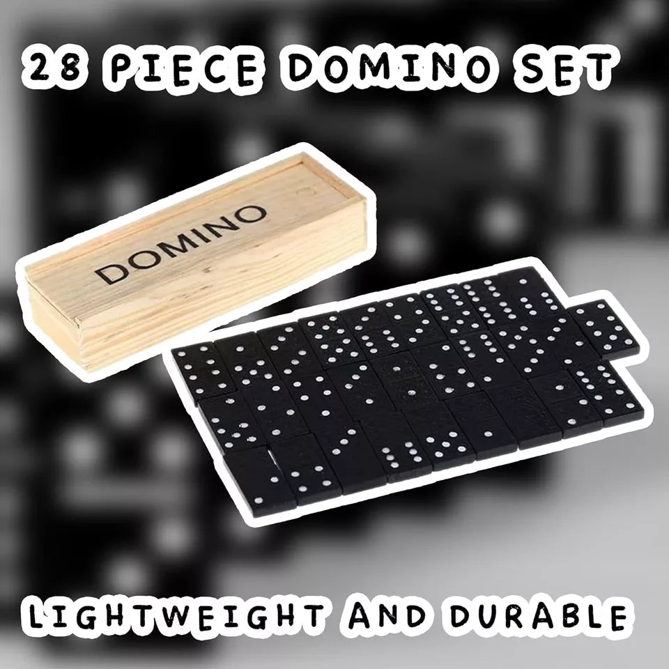 Classic Wooden Domino Set | 28 Pieces | Family and Kid Game Night