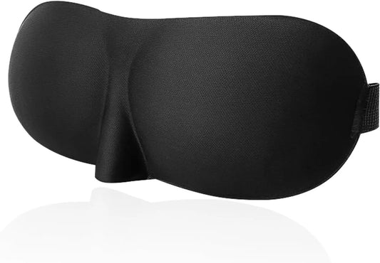 3D Blackout Sleep Mask - Deep Sleep, Travel, Eye Comfort, Adjustable Strap