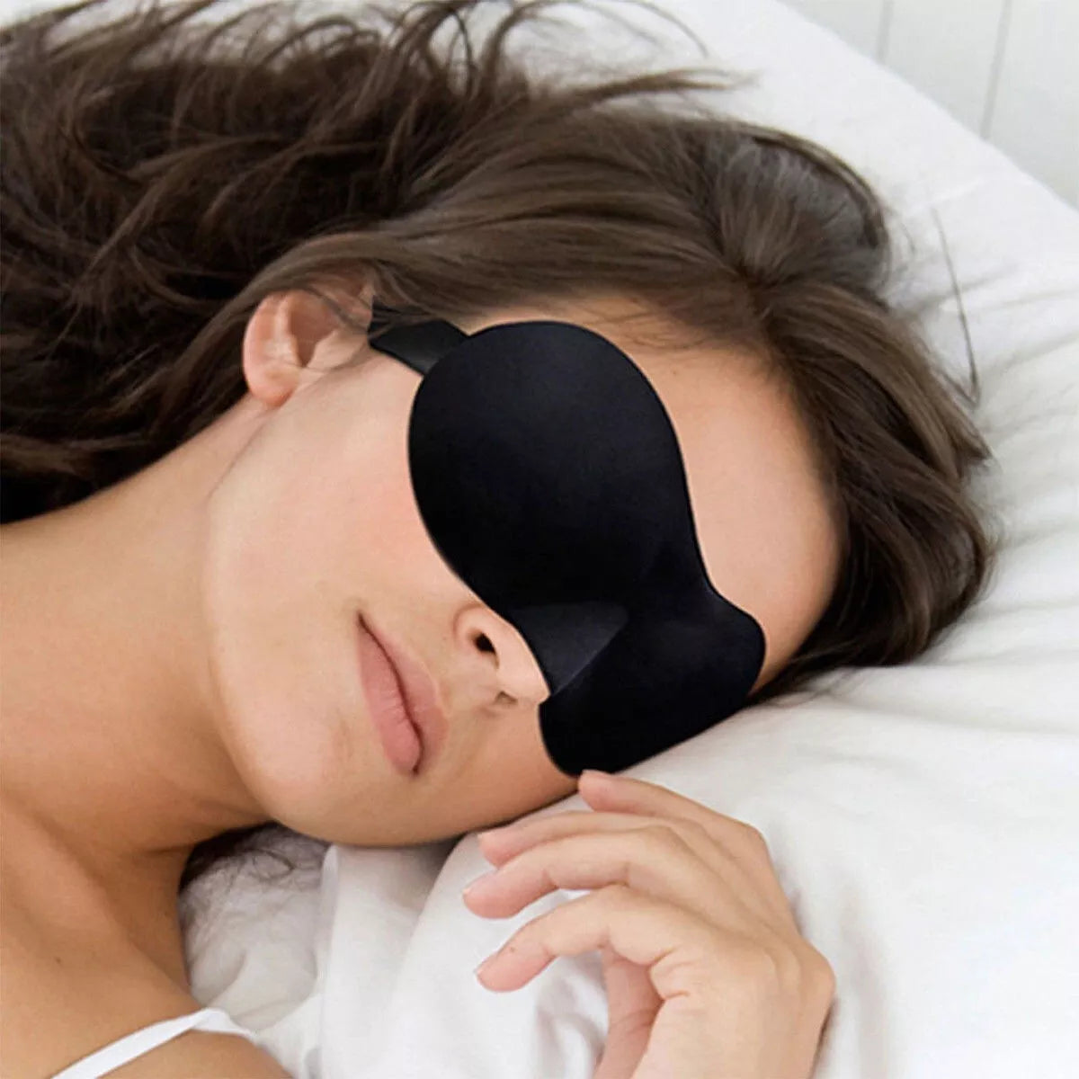 3D Blackout Sleep Mask - Deep Sleep, Travel, Eye Comfort, Adjustable Strap