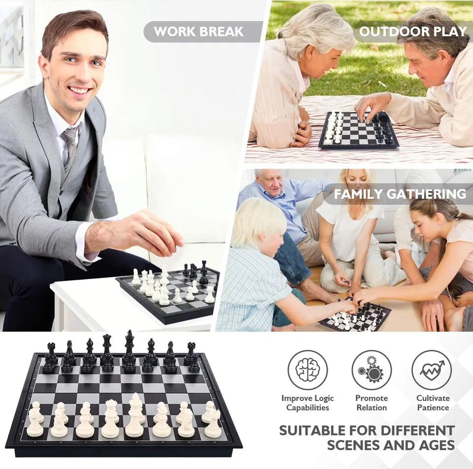 Magnetic Travel Chess Set | Folding Board | Portable Game