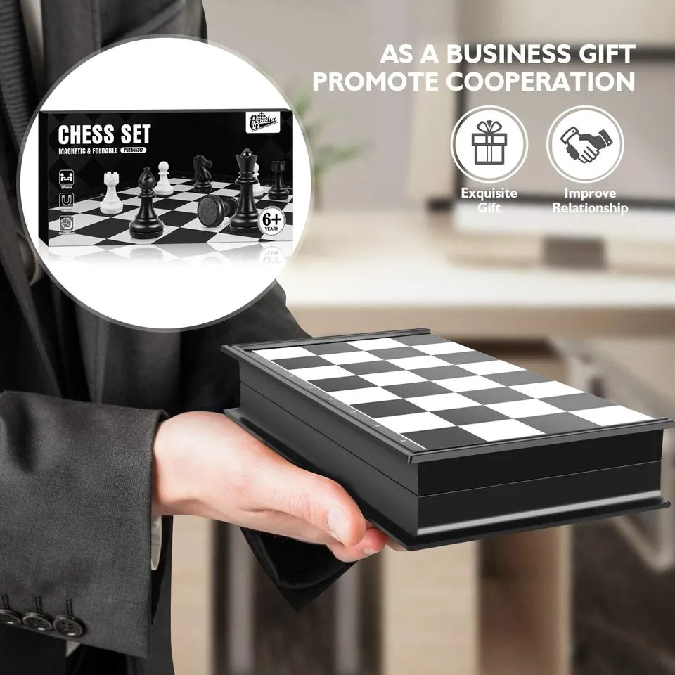 Magnetic Travel Chess Set | Folding Board | Portable Game