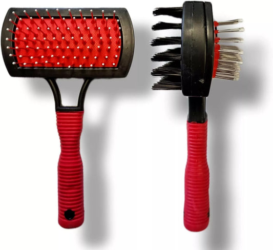 Dual-Sided Pet Deshedding Brush, Combo Gentle Cleaning & Grooming Tool