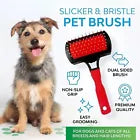 Dual-Sided Pet Deshedding Brush, Combo Gentle Cleaning & Grooming Tool