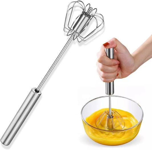 Professional Egg Whisk Beater - Stainless Steel Wire Whisk Hand Push