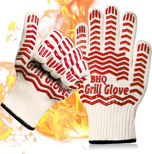 Heat Resistant Oven Gloves 932°F Double Sided Non-Slip Silicone Grip Oven Gloves