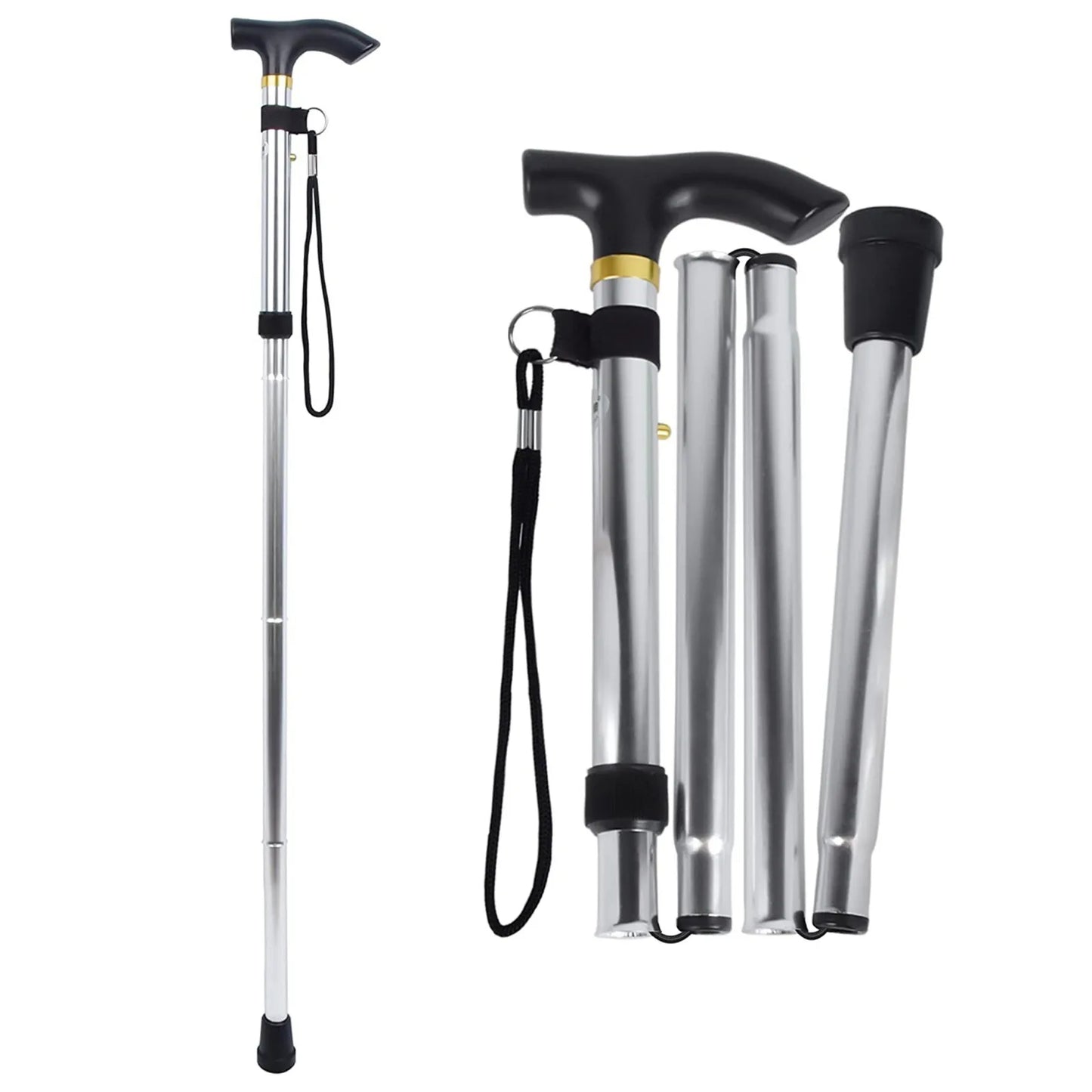 Walking Stick Lightweight, Durable and Foldable Walking Cane with Wrist Strap