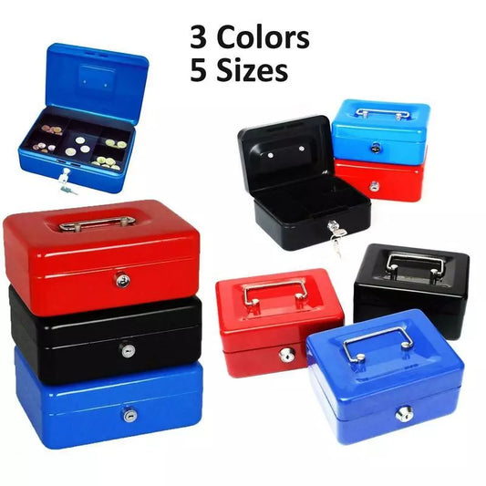 Money Box with 2 Keys - Money Tin with Lock - Small Lockable Cash Box with Coin