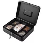 Money Box with 2 Keys - Money Tin with Lock - Small Lockable Cash Box with Coin