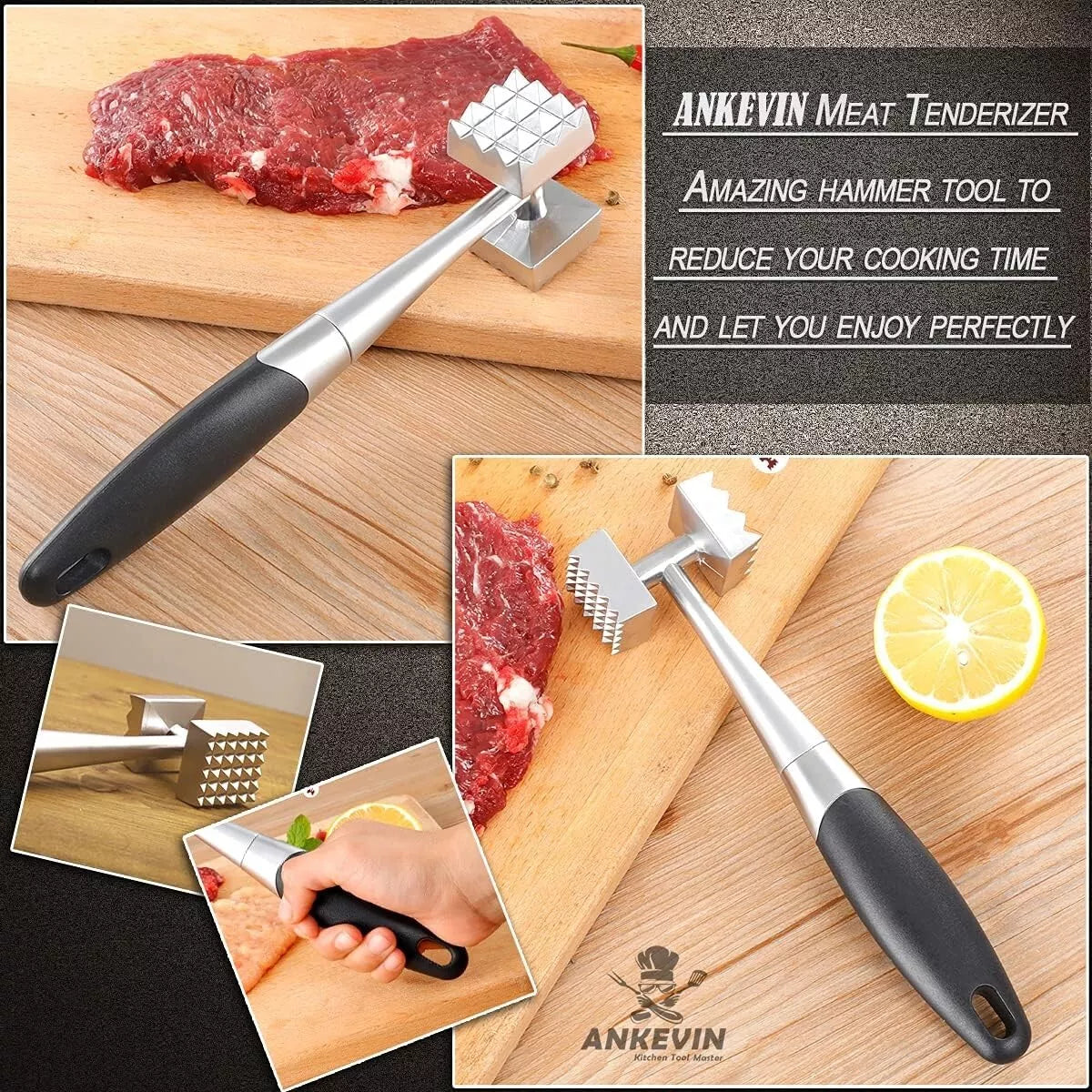 Meat Tenderizer, Dual-Sided Nails Meat Mallet, Meat Hammer