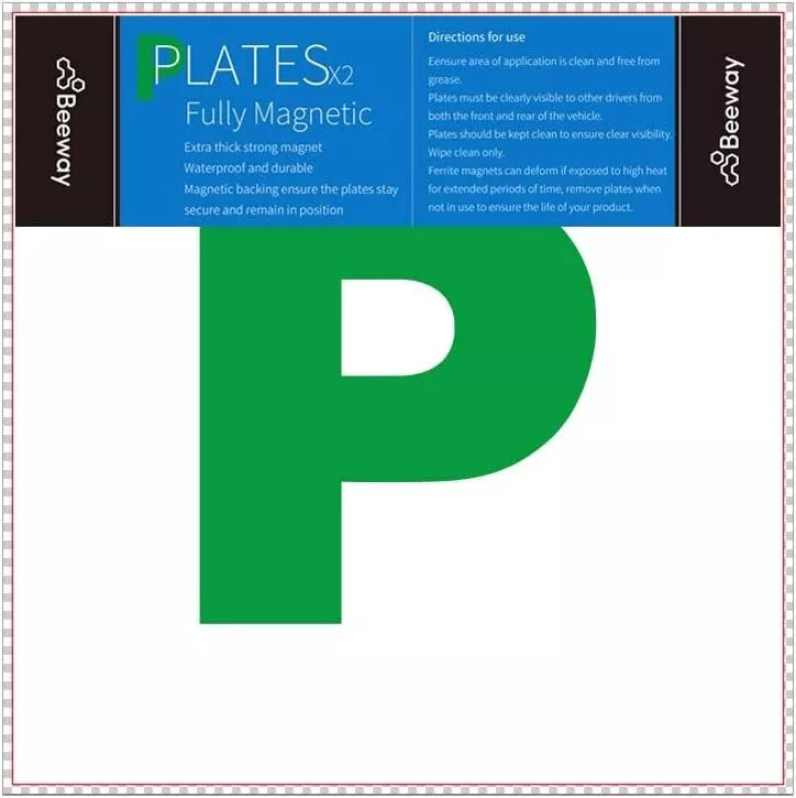 Pack of 2 Extra Strong Magnetic P Plates | New Driver Safety | UK Road Legal