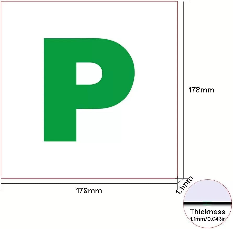 Pack of 2 Extra Strong Magnetic P Plates | New Driver Safety | UK Road Legal