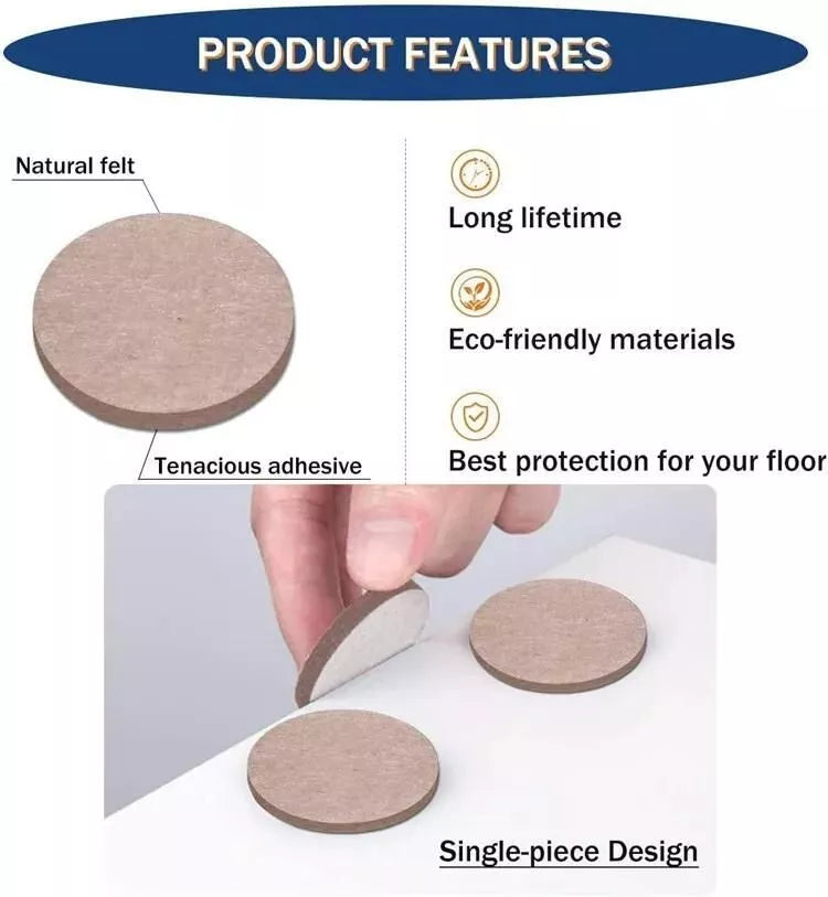 27 Heavy-Duty Self-Adhesive Felt Pads - Protect Floors and Furniture