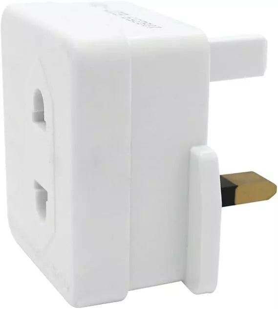 2-Pin to 3-Pin Converter, Adaptor Plug UK Converter For Toothbrush, Shaving