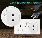 2-Pin to 3-Pin Converter, Adaptor Plug UK Converter For Toothbrush, Shaving