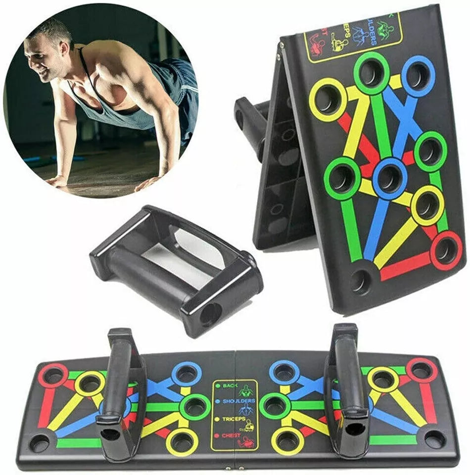 Push Up Board Foldable 14 in 1 Press Up Boards Fitness Gym Muscle Strength Push