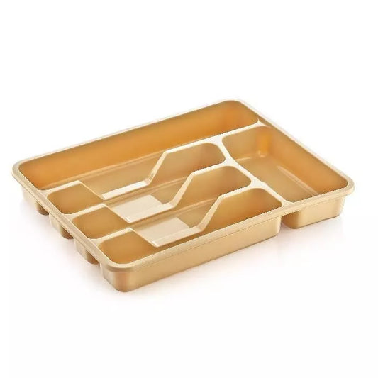 5 Compartment Plastic Cutlery Holder Tray Drawer Organizer Rack