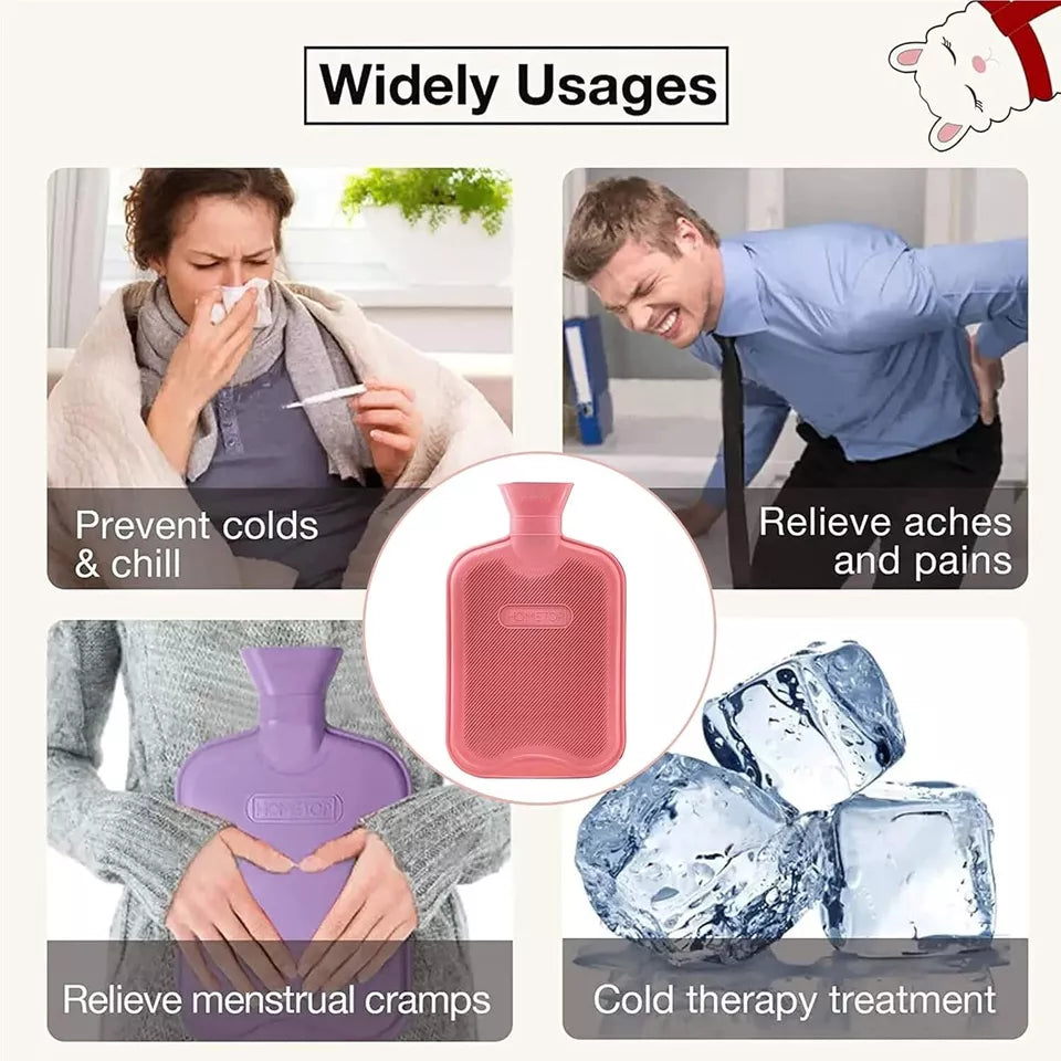 Hot Water Bottles Red | Large 2L | Neck Pain Relief & Warmth