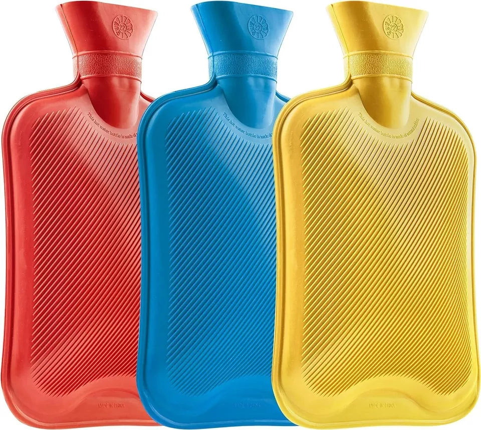 3 Pack Hot Water Bottles | Large 2L | Neck Pain Relief & Warmth