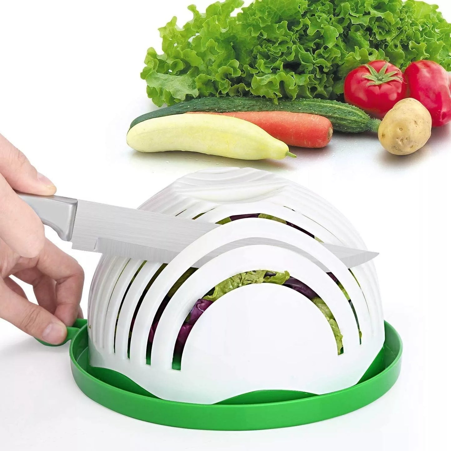 60 Seconds Salad Maker Bowl Cutter Slicer Easy to Make Healthy Fresh Salad Slice