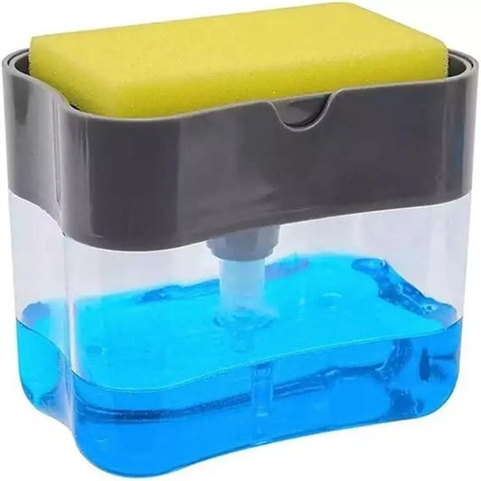 2 in 1 Dish Soap Dispenser for Kitchen Inno-vative Soap and Sponge Holder Counte