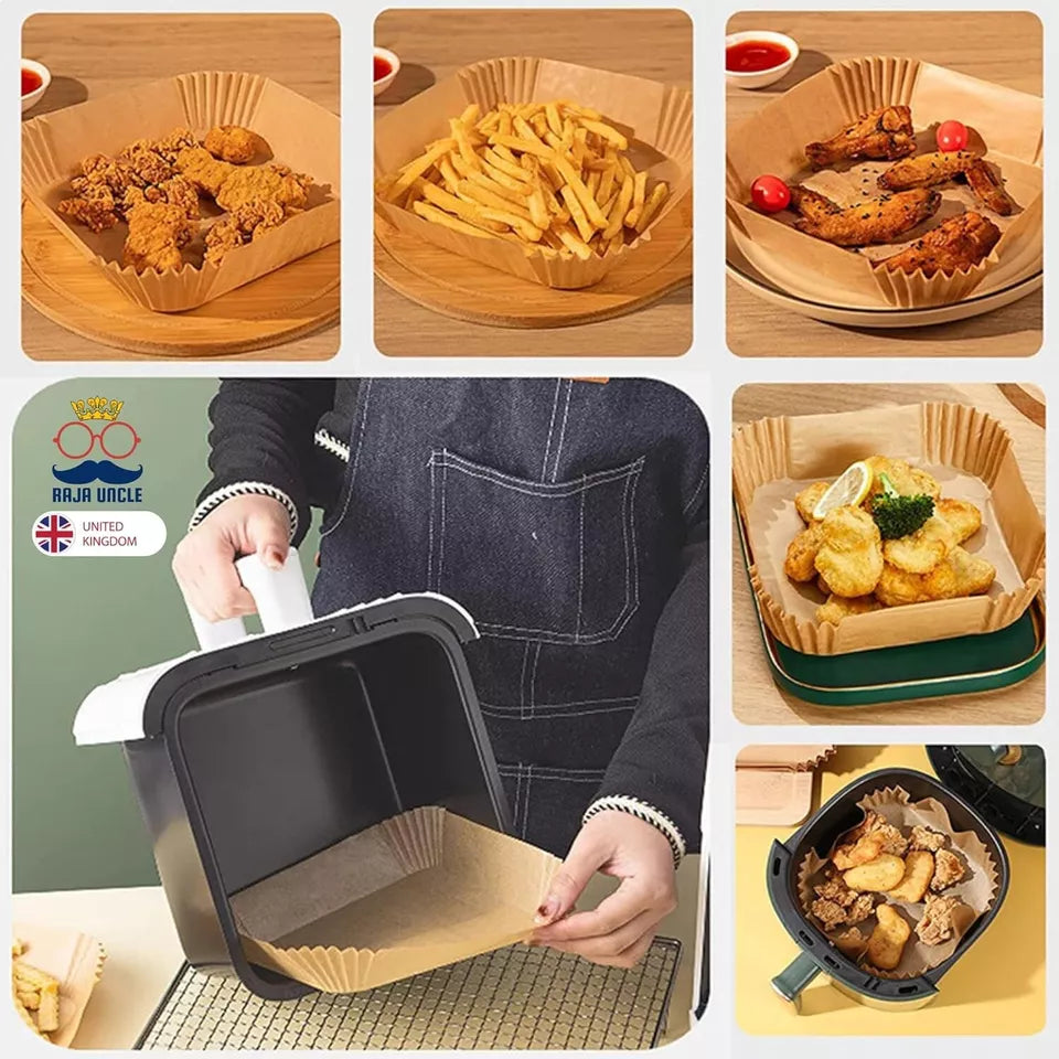 75Pcs Air Fryer Liners 8 Inch Square Non Stick Disposable Liners for Air Fryer