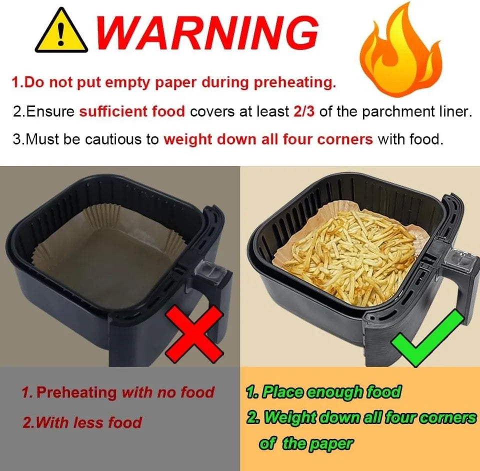 75Pcs Air Fryer Liners 8 Inch Square Non Stick Disposable Liners for Air Fryer